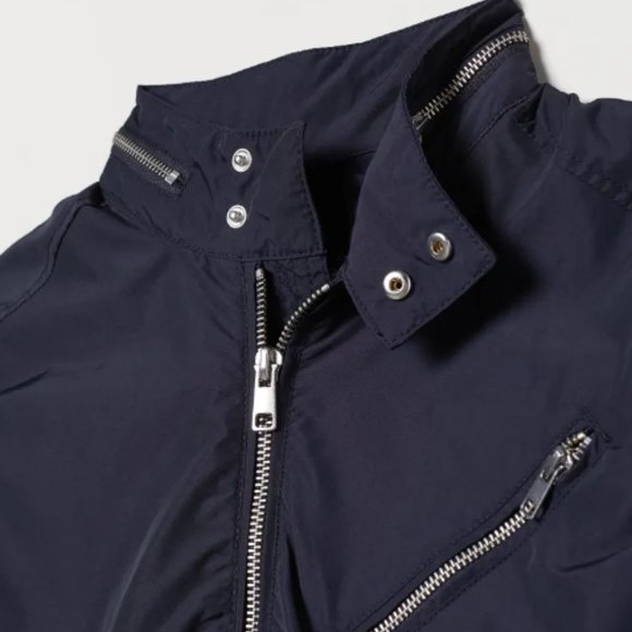 H&M | Mens Nylon-blend Navy Bomber Jacket | XL - Picture 2 of 8